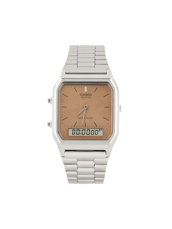 Casio Zegarek Casio Vintage AQ-230A-4AMQYES Srebrny