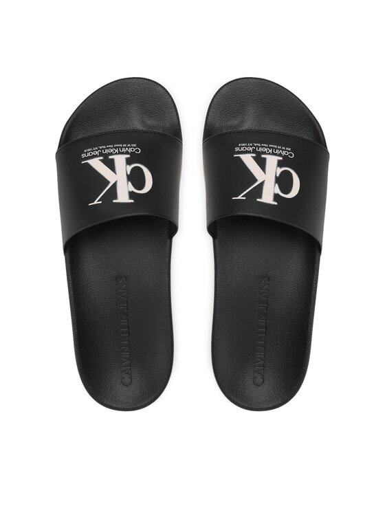 Calvin Klein Jeans Šlepetės Calvin Klein Jeans Slide Oversized Brand YM0YM00662 Juoda