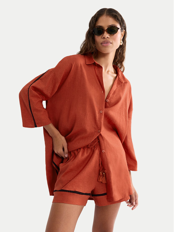 Triumph Triumph Pidžama košulja Summer Wear 10227228 Narančasta Regular Fit