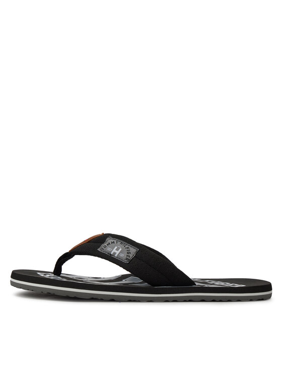 Tommy Hilfiger Šlepetės per pirštą Tommy Hilfiger Essential Th Beach Sandal FM0FM01369 Juoda