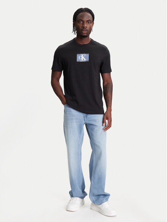 Calvin Klein Calvin Klein Póló Box Tape Graphic LV04RC854G Fekete Regular Fit