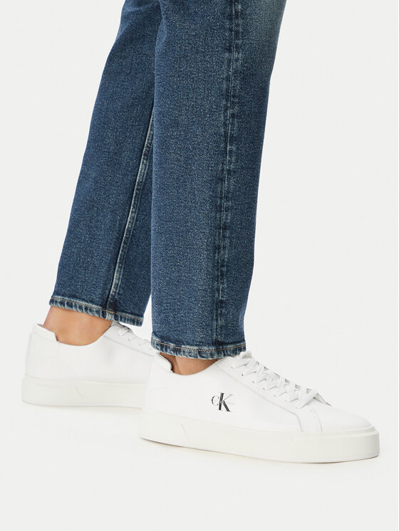 Calvin Klein Sneakersy Calvin Klein Basket Cupsole Laceup Lth Ml YM0YM01460 Bílá