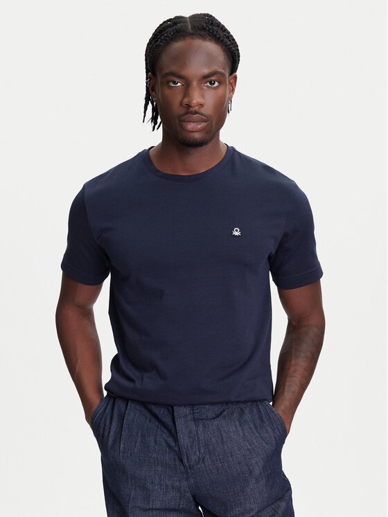 United Colors Of Benetton United Colors Of Benetton T-shirt 3M4WU1088 Tamnoplava Relaxed Fit