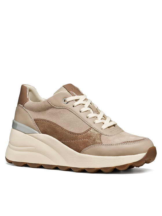 Geox Sneakersy Geox D Spherica Ec13 D65WAB 2285 C5288 Beżowy