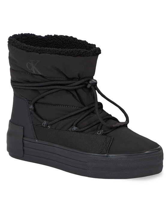 Calvin Klein Jeans Cizme de zăpadă Calvin Klein Jeans Bold Vulc Flatf Snow Boot Wn YW0YW01181 Negru