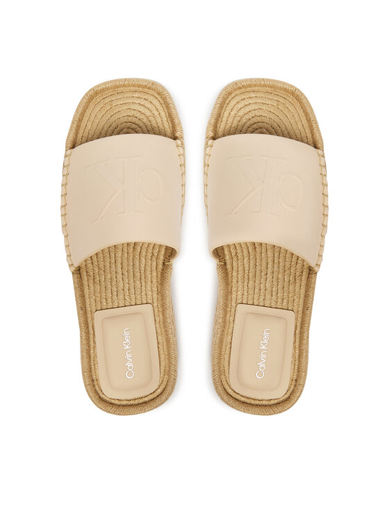 Calvin Klein Espadrile Calvin Klein Flatf Espa Mule Lth Mg HW0HW03027 Bej