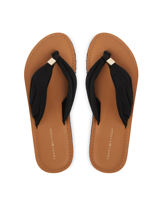 Tommy Hilfiger Žabky Tommy Hilfiger Th Ltr Footbed Summer Sandal FW0FW09194 Černá
