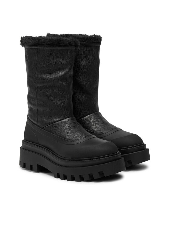 Calvin Klein Jeans Śniegowce Calvin Klein Jeans Flatform Chelsea Boot Padded YW0YW01558 Czarny