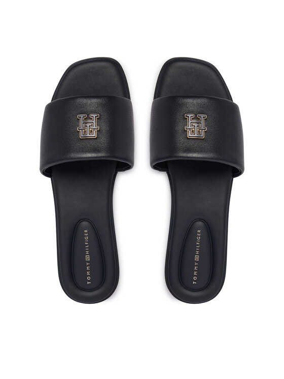 Tommy Hilfiger Ciabatte Tommy Hilfiger Th Logo Hardware Leather Mule FW0FW09292 Blu scuro