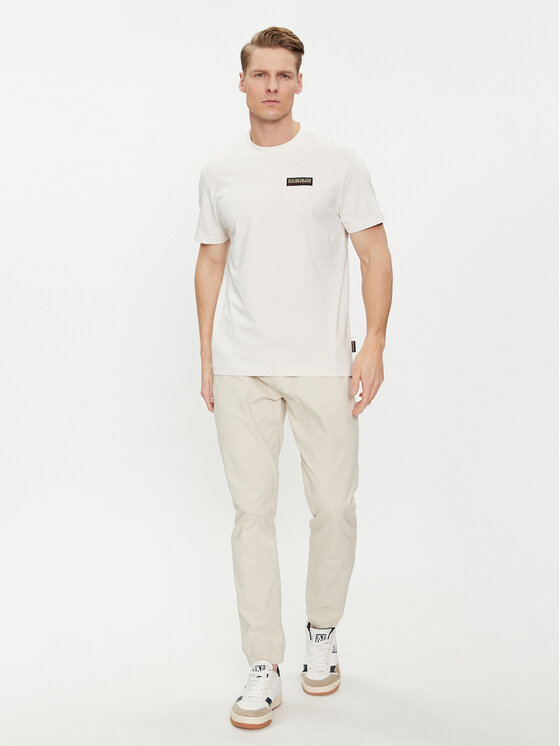 Napapijri Napapijri Majica Iaato NP0A4HFZ Écru Regular Fit