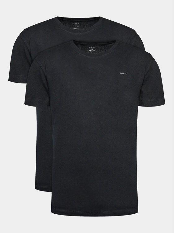 Gant Gant Marškinėlių komplektas C-Neck 2 Pack 900002008 Juoda Regular Fit