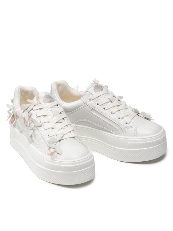 Buffalo Sneakersy Buffalo Paired Butterflies BN16306621 Biały