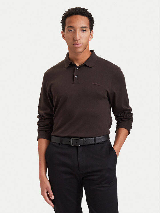 Calvin Klein Calvin Klein Polo Supima LV04LH240G Marrón oscuro Slim Fit