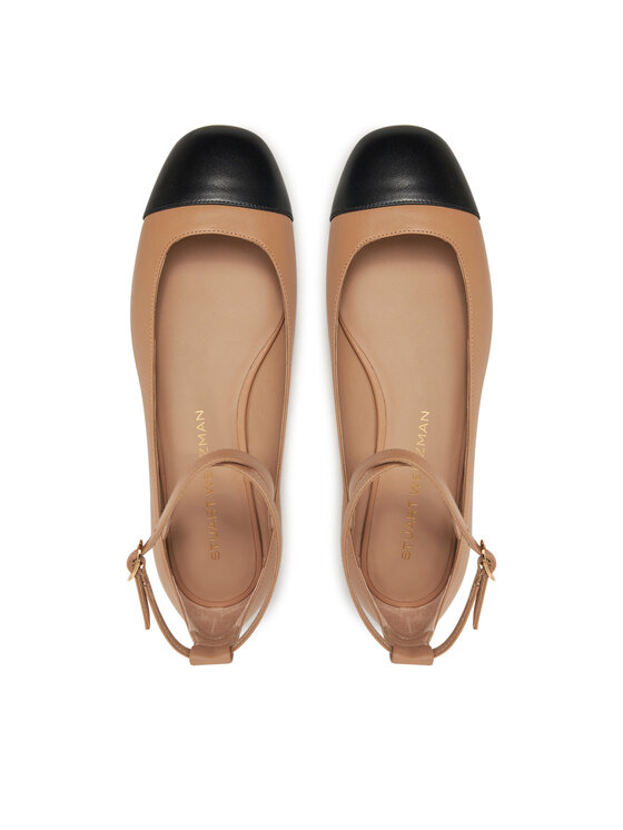 Stuart Weitzman Bailarinas Stuart Weitzman Eden Atrap Flat SJ720 Beis
