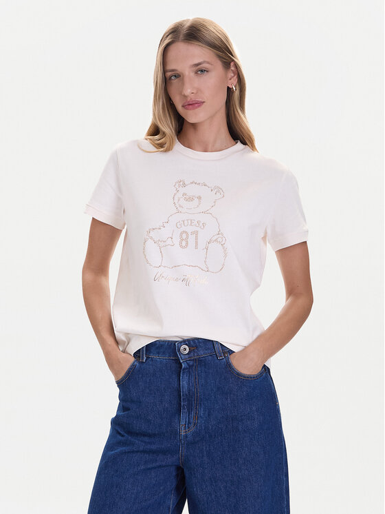 Guess Guess Camiseta V5BI16 K8FQ4 Blanco Regular Fit