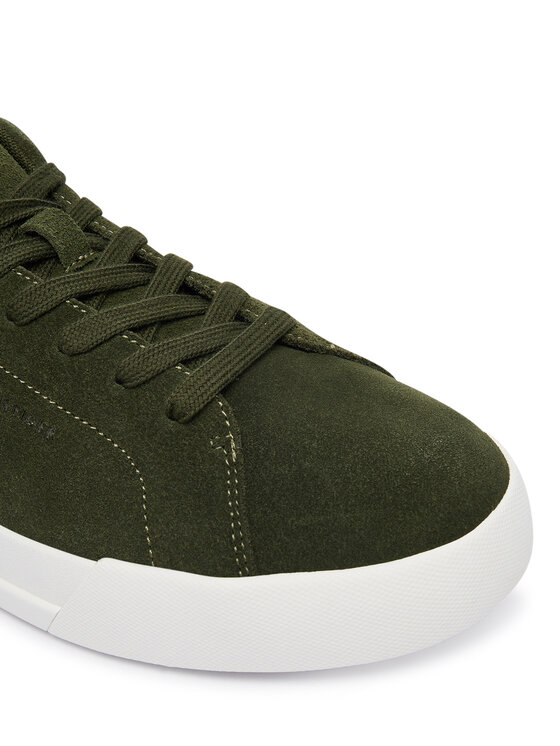 Tommy Hilfiger Laisvalaikio batai Tommy Hilfiger Th Court Core Suede FM0FM05716 Žalia