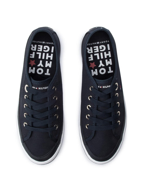 Tommy Hilfiger Tenis superge Tommy Hilfiger Corporate Flatform Sneaker FW0FW04259 Mornarsko modra