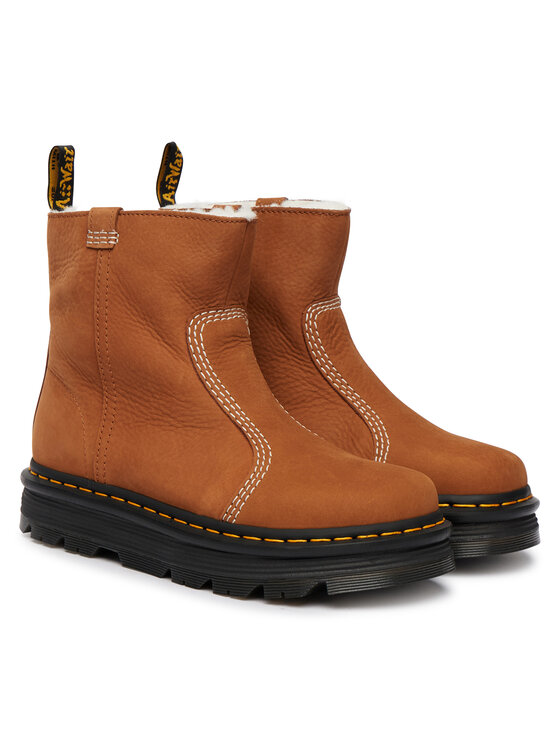 Dr. Martens Polokozačky Dr. Martens ZEBZAG RIGGER BOOT WARM LINED DM42023200 Hnědá