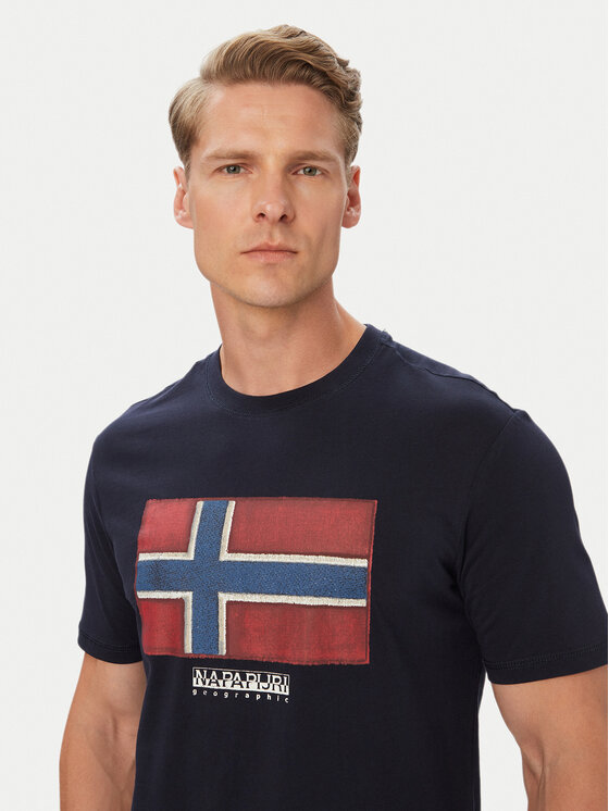 Napapijri Napapijri Camiseta S-Flag Tiki Ss NP0A8A6I1761 Azul marino Regular Fit