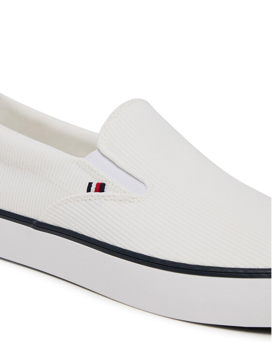 Tommy Hilfiger Tenisenes Tommy Hilfiger Th Hi Vulc Core Low Ii Slipon FM0FM05514 Balts