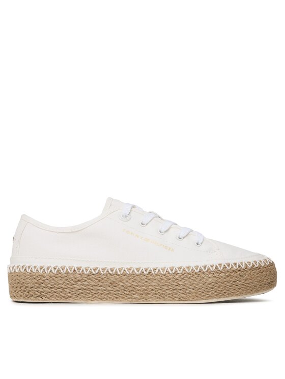 Tommy Hilfiger Espadrile Tommy Hilfiger Rope Vulc Sneaker Corporate FW0FW07241 Écru