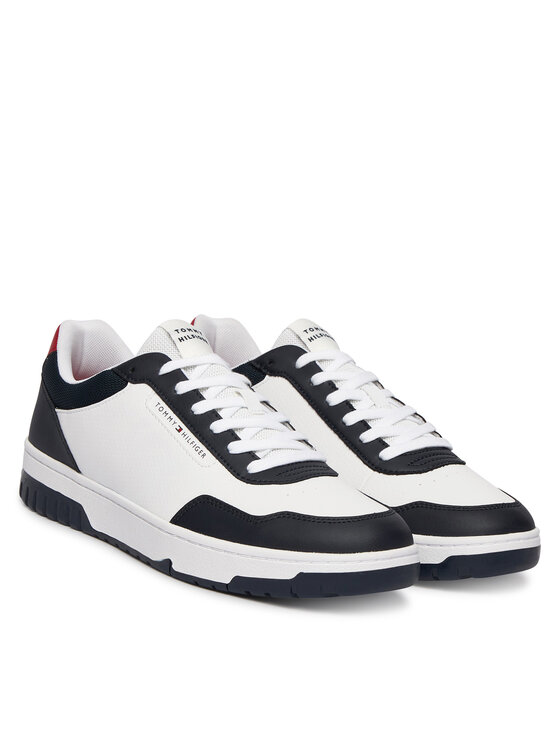 Tommy Hilfiger Laisvalaikio batai Tommy Hilfiger Basket Core Lite Lth Block FM0FM05713 Balta