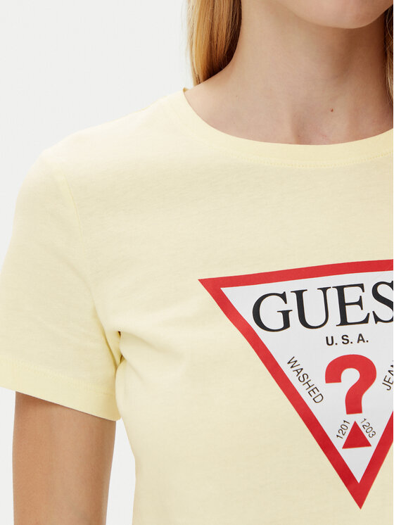 Guess Guess Футболка W1YI1B I3Z14 Жовтий Regular Fit