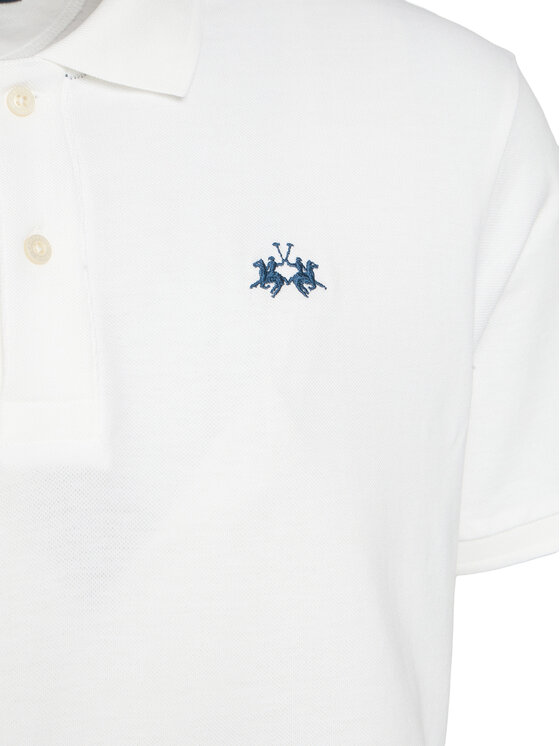 La Martina La Martina Polo marškinėliai BPMP01 PK031 Balta Regular Fit