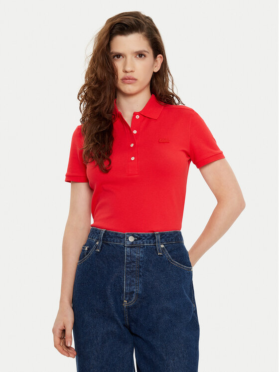 Lacoste Lacoste Polo marškinėliai PF5462 Raudona Slim Fit