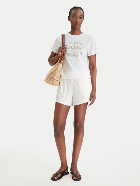 Guess Guess Футболка E6GI00 I3Z14 Білий Regular Fit