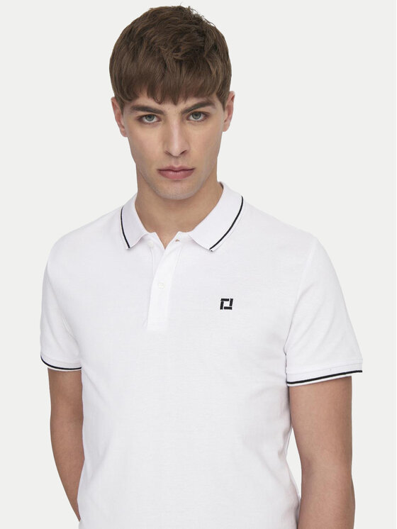 Only & Sons Only & Sons Поло Fletcher 22024827 Білий Regular Fit