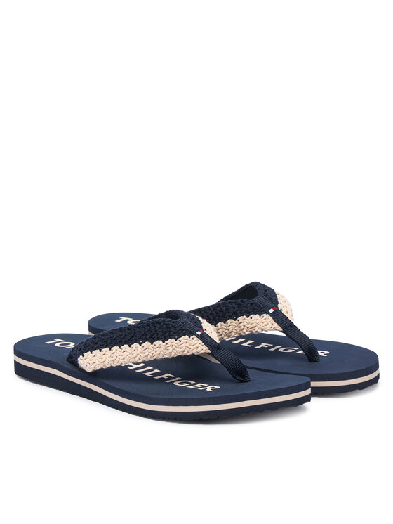 Tommy Hilfiger Japonki Tommy Hilfiger Crochet Summer FW0FW09417 Granatowy