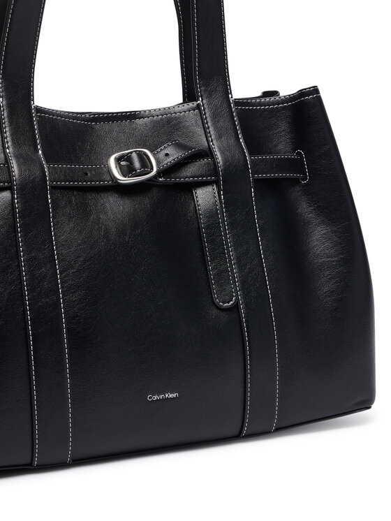 Calvin Klein Torebka Calvin Klein Buckle Medium Work Tote LV04F3549G Czarny