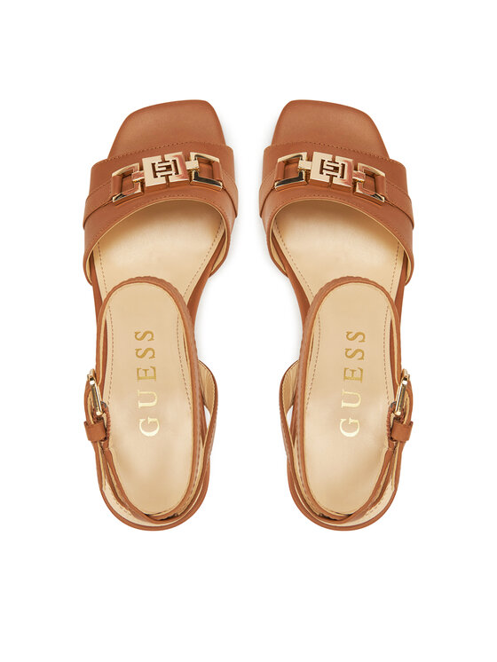 Guess Sandały Guess FLJGRT LEA03 Brązowy