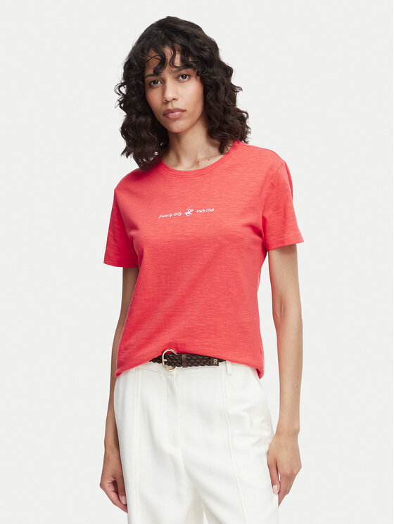 Beverly Hills Polo Club Beverly Hills Polo Club Camiseta P-SS26W-TS6510 Coral Regular Fit