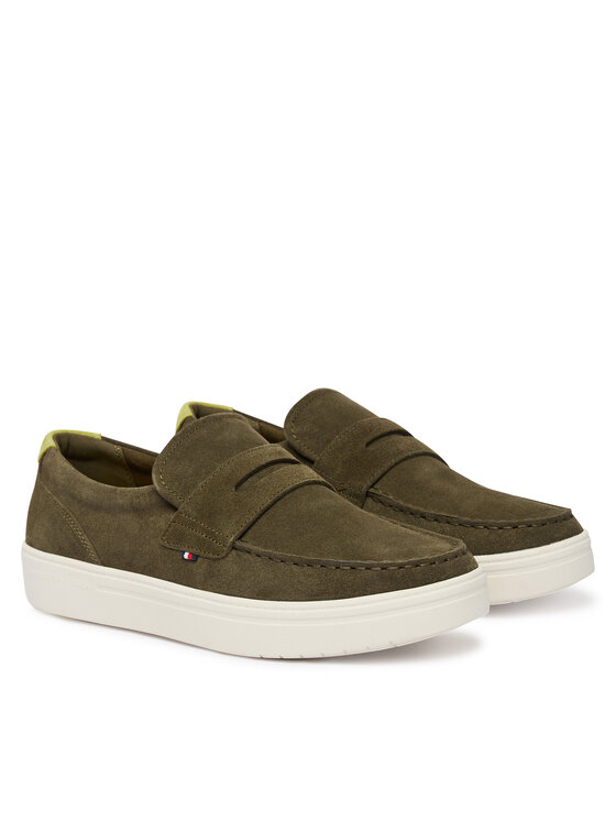 Tommy Hilfiger Pantofi Tommy Hilfiger Modern Light Hybrid Suede LoaferFM0FM05786 Verde