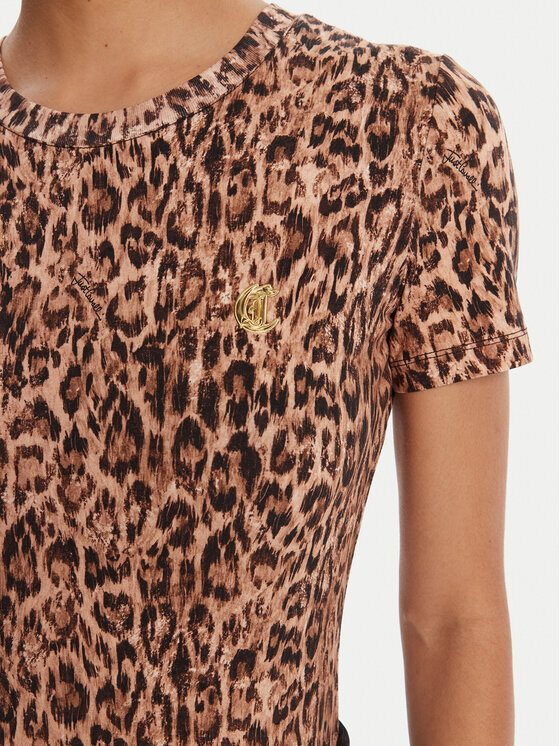 Just Cavalli Just Cavalli Camiseta 79PAHE07 CJ112 Marrón Slim Fit