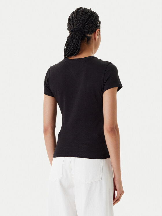 Tommy Jeans Tommy Jeans Marškinėliai Essential DW0DW20913 Juoda Slim Fit