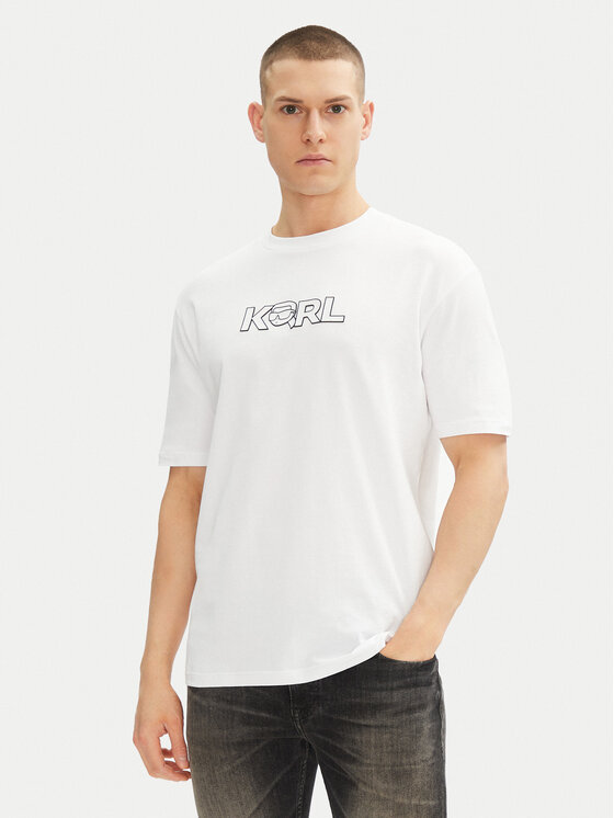 KARL LAGERFELD KARL LAGERFELD Majica 755156 552235 Bela Regular Fit