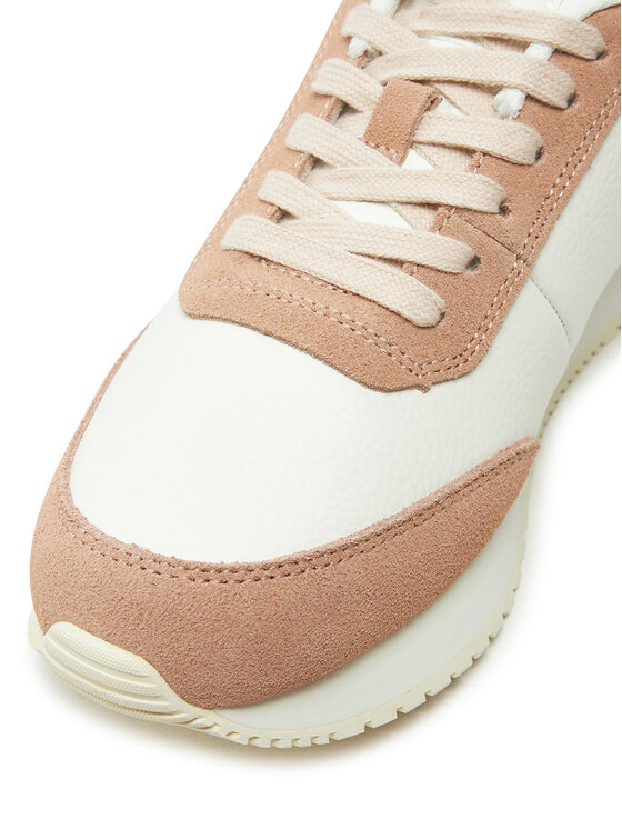 Calvin Klein Jeans Laisvalaikio batai Calvin Klein Jeans Runner Laceup Low Mix Mg YW0YW01798 Balta