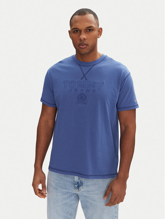 Tommy Jeans Tommy Jeans Majica Tonal Crest DM0DM20805 Modra Relaxed Fit