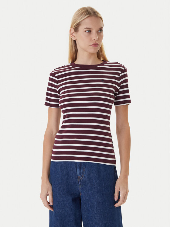 Tommy Hilfiger Tommy Hilfiger Camiseta New Cody WW0WW40587 Guinda/burdeos Slim Fit