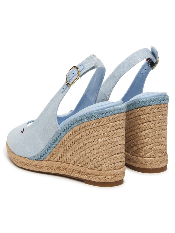 Tommy Hilfiger Еспадрили Tommy Hilfiger Flag High Wedge Espad Slingback FW0FW09343 Светлосиньо