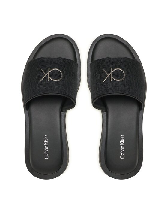 Calvin Klein Nazouváky Calvin Klein Dress Flatform W/HW - Jq HW0HW01488 Černá