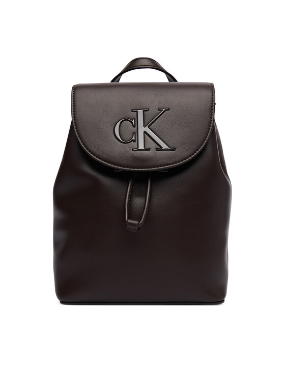 Calvin Klein Mochila Calvin Klein Bold Ck Flap Mini Backpack LV04F3893G Marrón oscuro