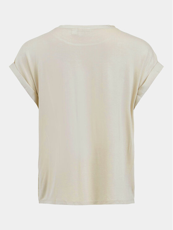 Vila Vila Футболка Ellette 14059563 Бежевий Regular Fit