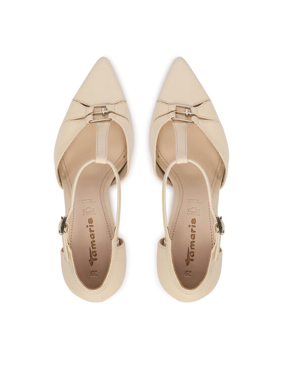 Tamaris Pantofi cu toc subțire Tamaris 1-22306-46 Crem