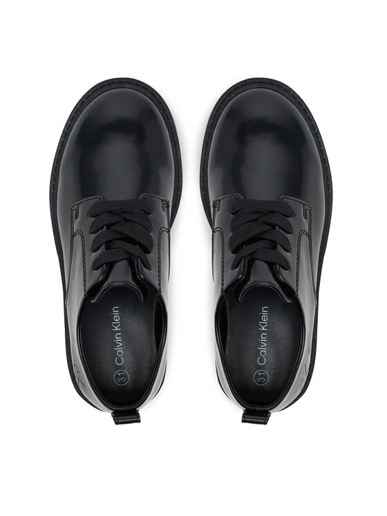 Calvin Klein Oxford čevlji Calvin Klein Low Cut Lace-Up Shoe V3X4-83182-1453 S Črna