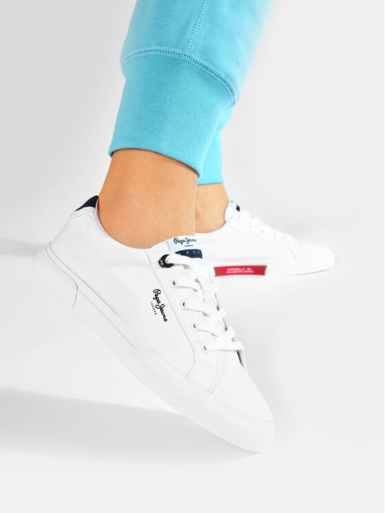 Pepe Jeans Tenis superge Pepe Jeans Kenton Basic Woman PLS30990 Bela