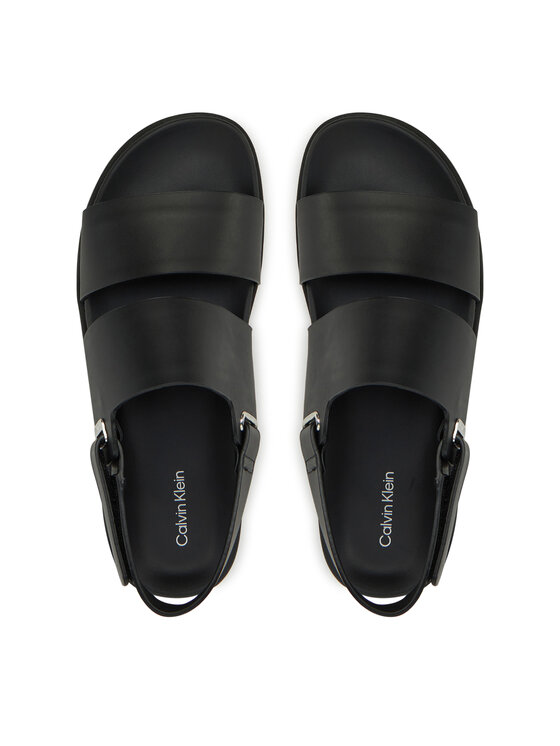 Calvin Klein Sandali Calvin Klein Flat Adj Sandal Eyelet HW0HW02488 Nero